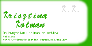 krisztina kolman business card